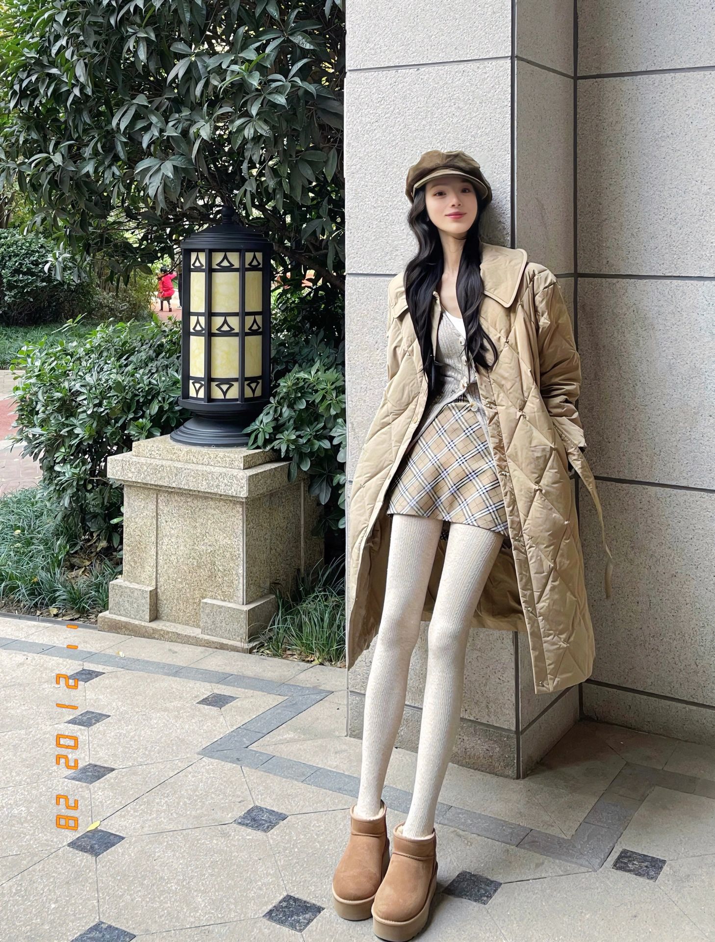 连裤袜➕长羽绒 显瘦！