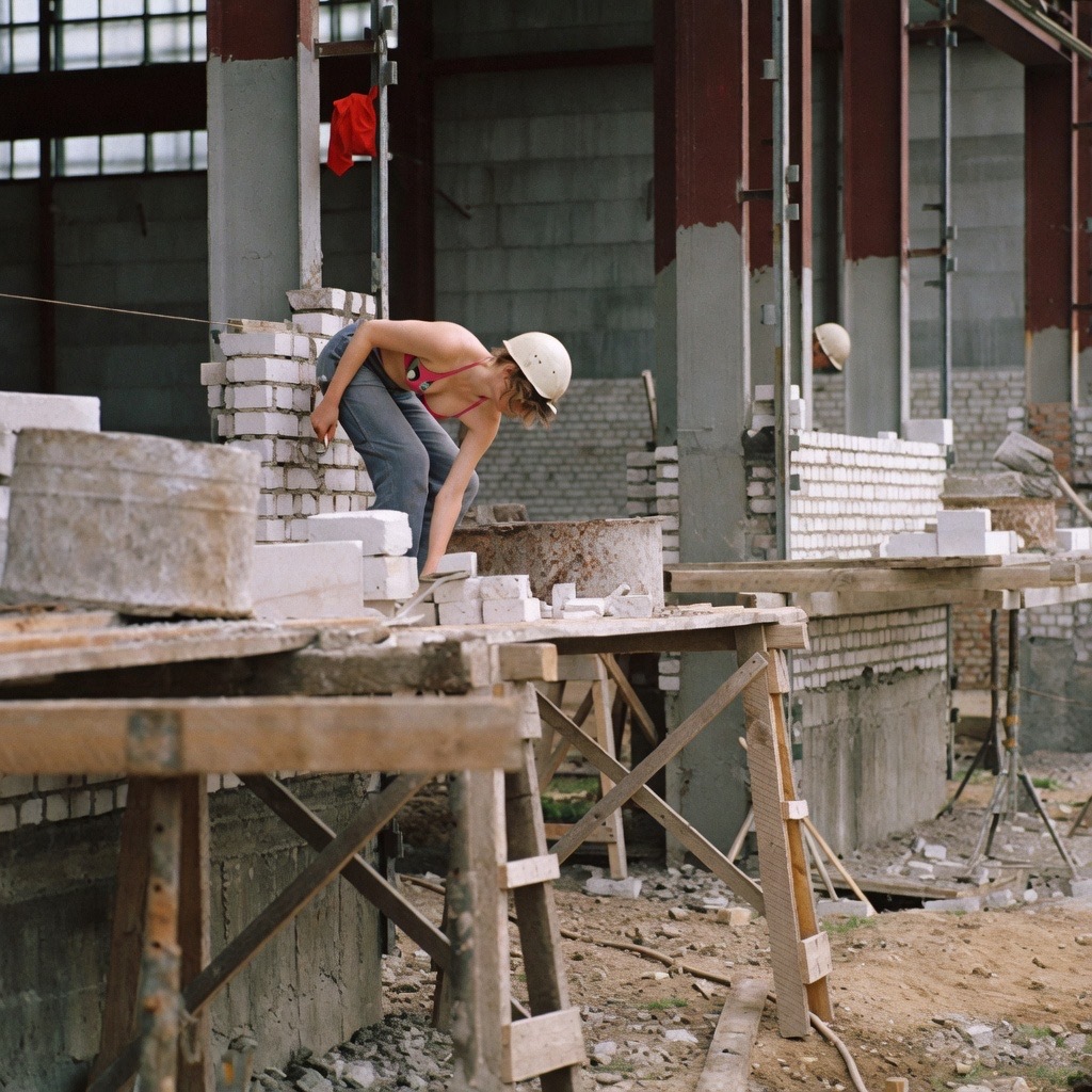 20世纪70年代，东柏林的女建筑工人 