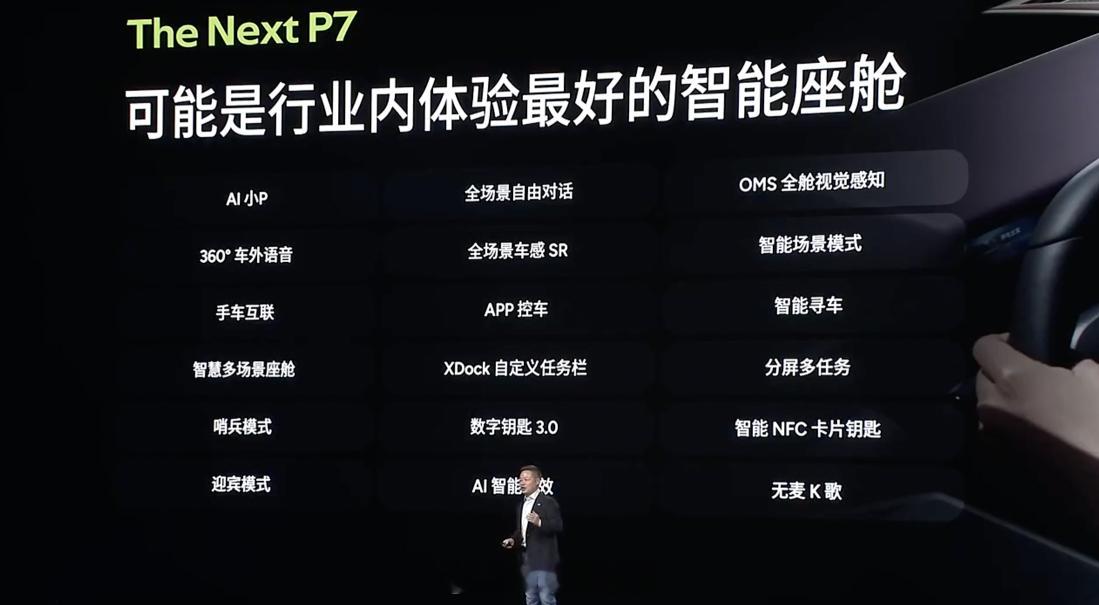 全新小鹏p7太火了 小鹏 P7 在座舱方面，确实增加了很多的引领性。一些熟悉的感