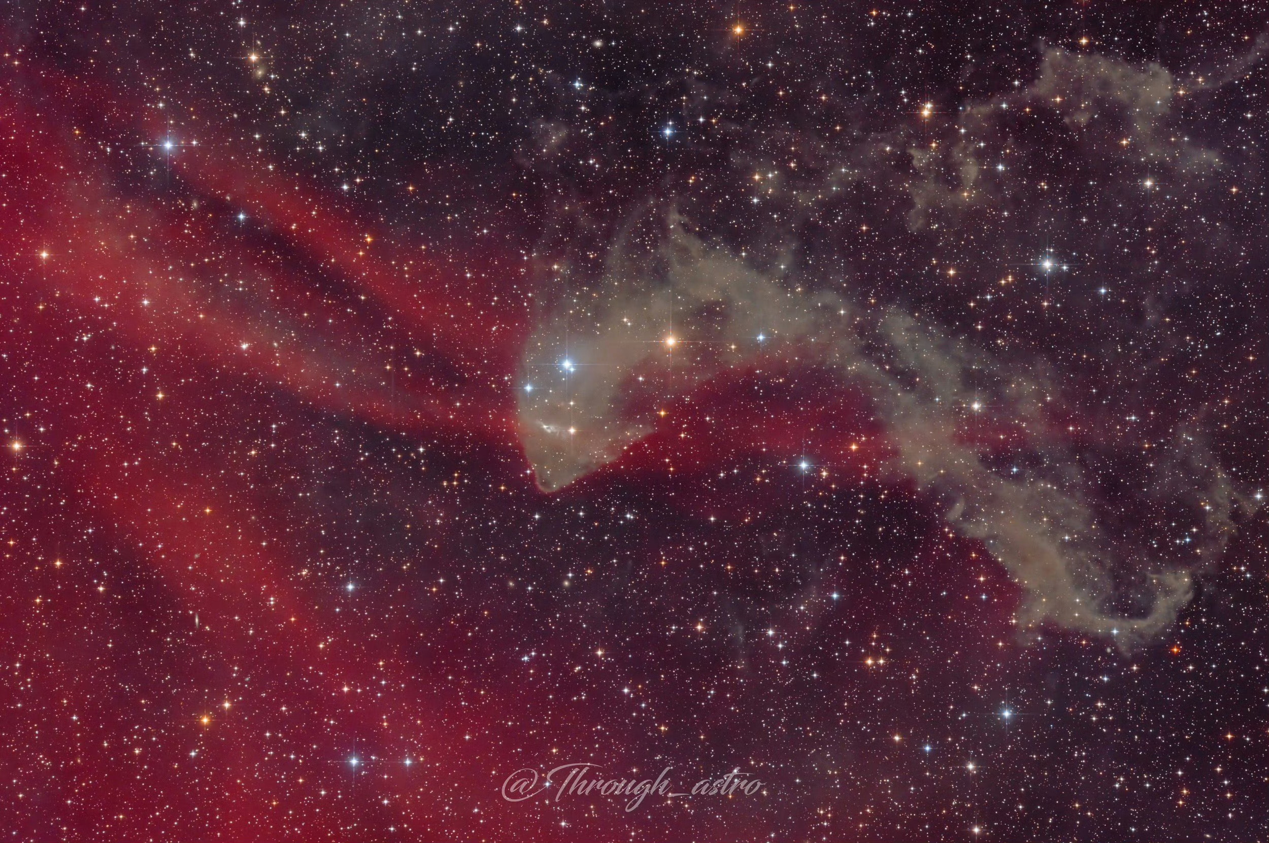 #每天一天文图# “壁虎星云”是对更大的 LBN（林兹明亮星云）目录中的特定区域