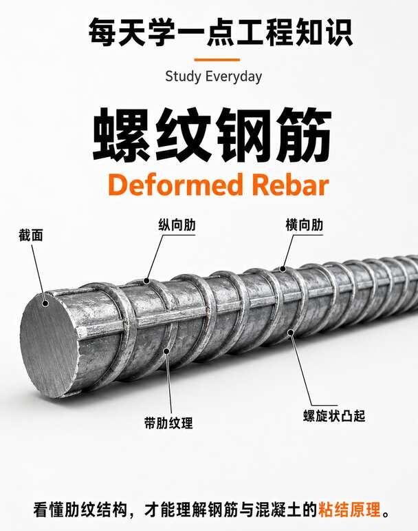钢筋上的“凸起”，到底有什么用？
很多刚接触建筑的人都会有一个疑问：
钢筋为什么