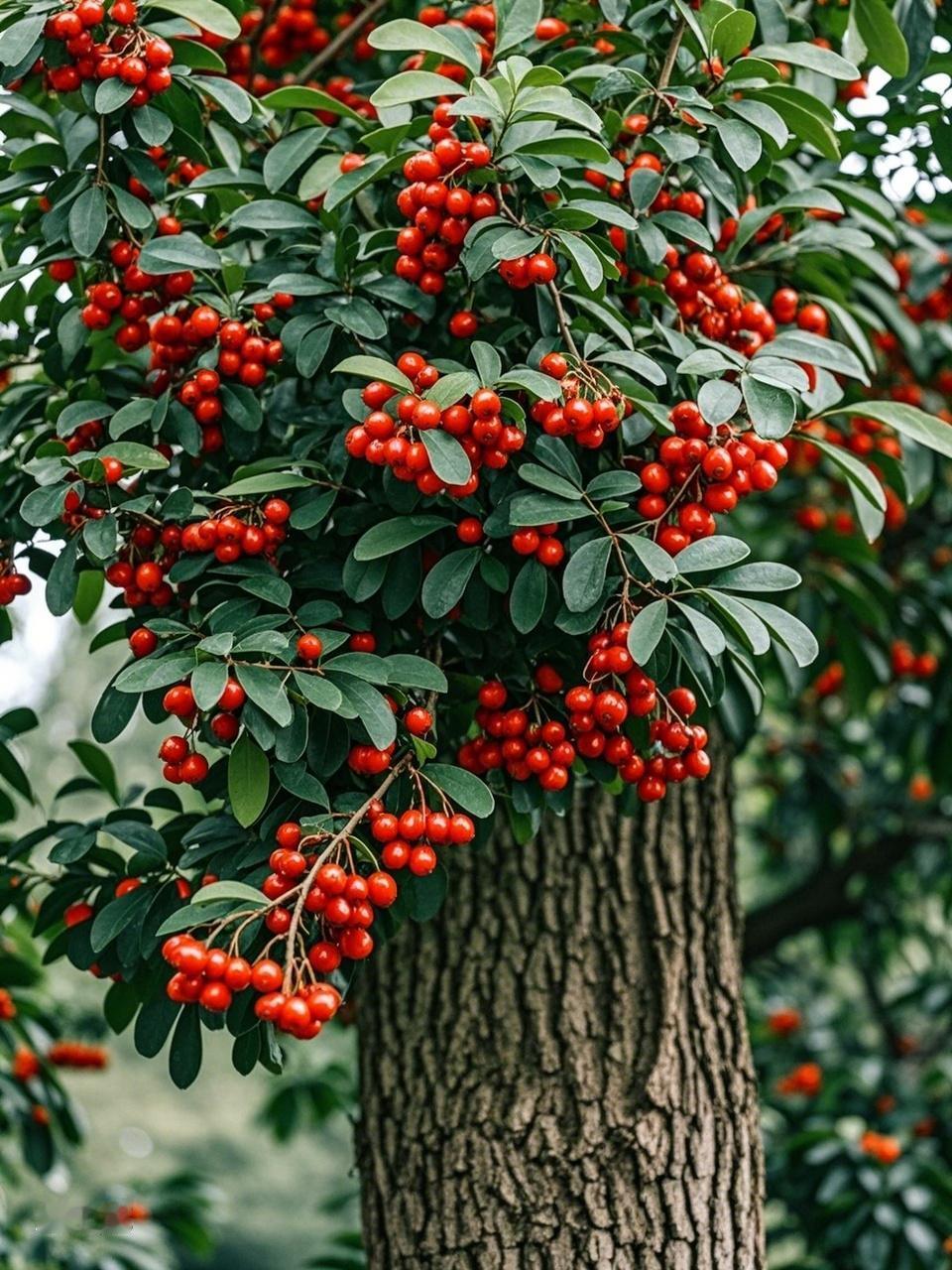 秋冬时节，漫步于公园、小区，时常能邂逅挂满红色小果子的金银木。那些果子宛如迷你的