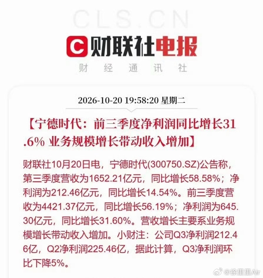 宁德时代三季报净利645亿我发现一个奇怪的现象。不赚钱的企业，嫌人家商业模式不好