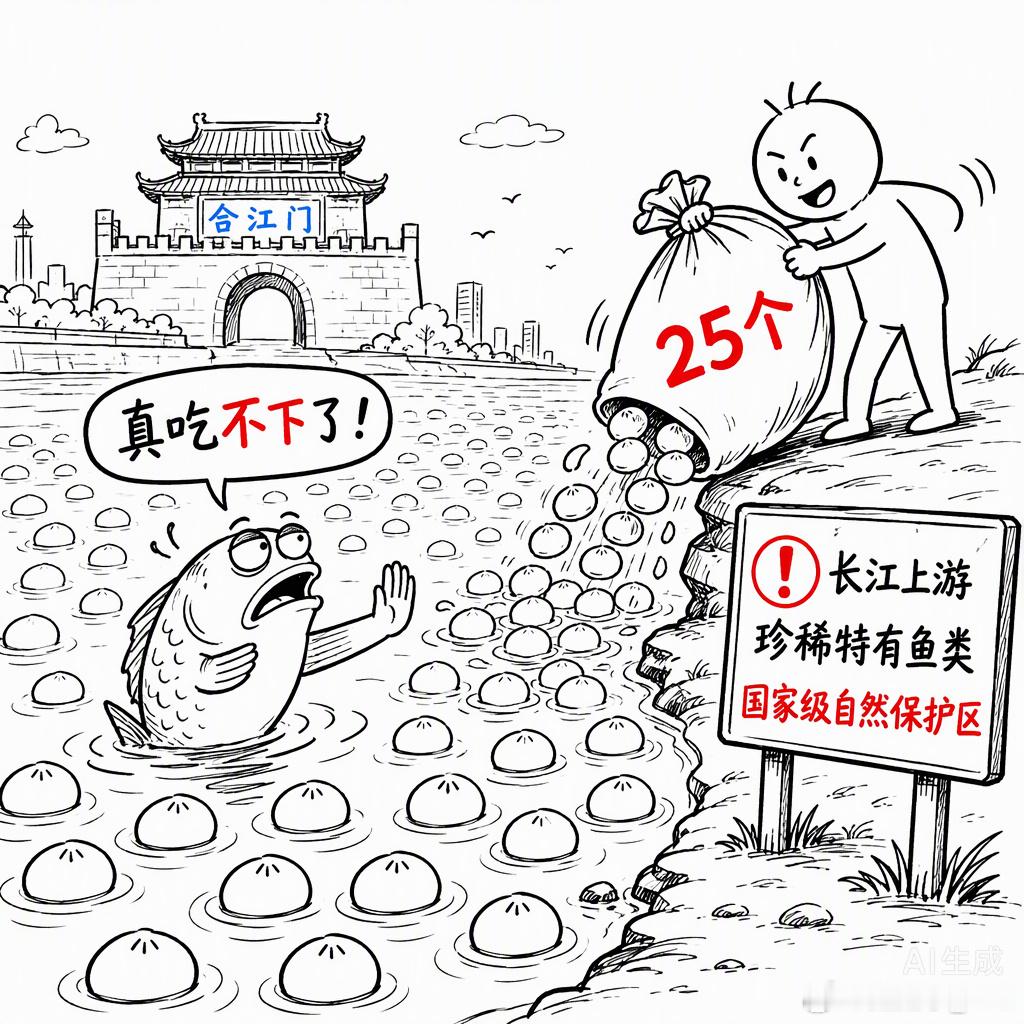 25个馒头下去，鱼群直接摆烂不吃了。这可不是什么“人与自然的和谐互动”，这是在长