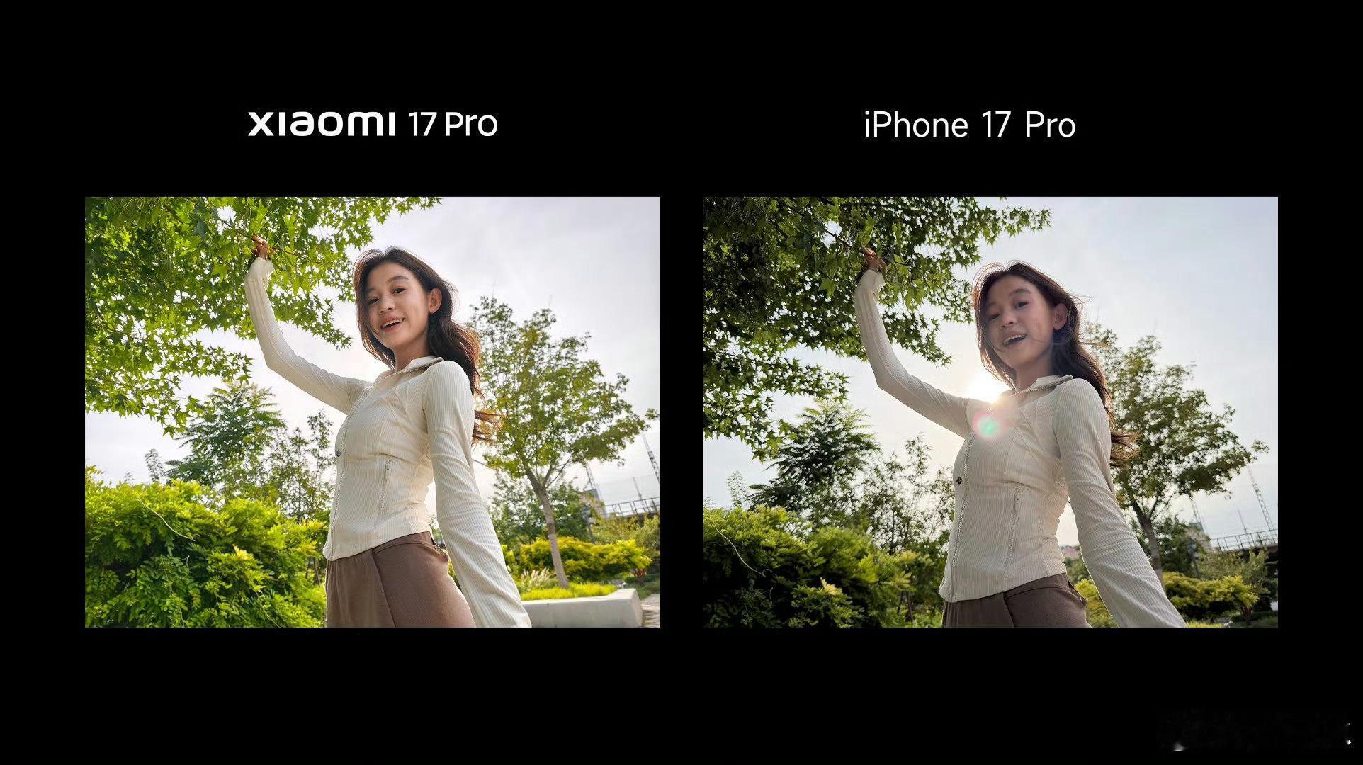 iPhone17小米17拍照好家伙 卢总晒出了小米17 Pro 和 iPhone