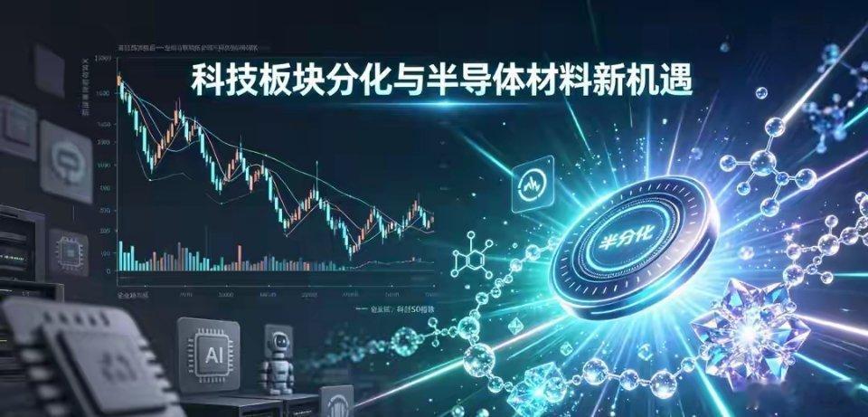 科技板块高位跳水，分化加剧，半导体材料涨价或成新主线今日，A股市场呈现出显著的结