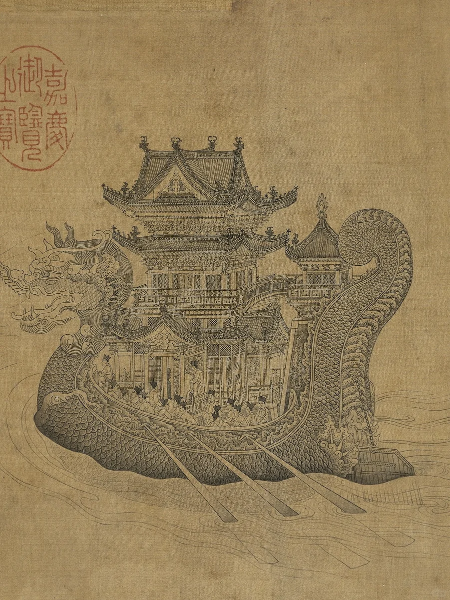 一千年前的端午赛龙舟《龙池竞渡图》