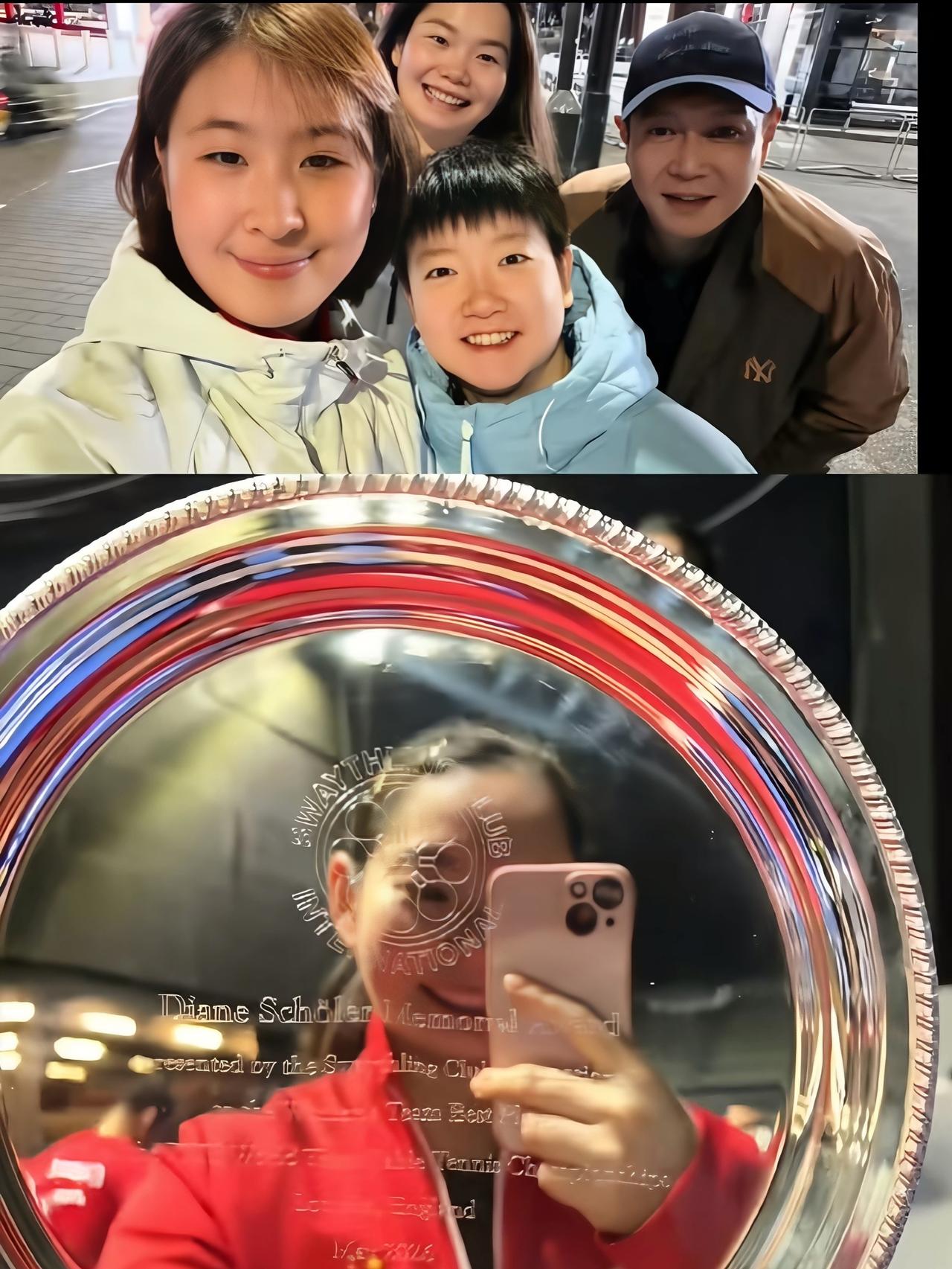孙颖莎是个感恩的孩子！
每次大赛之后，
会将奖牌挂在邱贻可、何卓佳的脖子上，
与