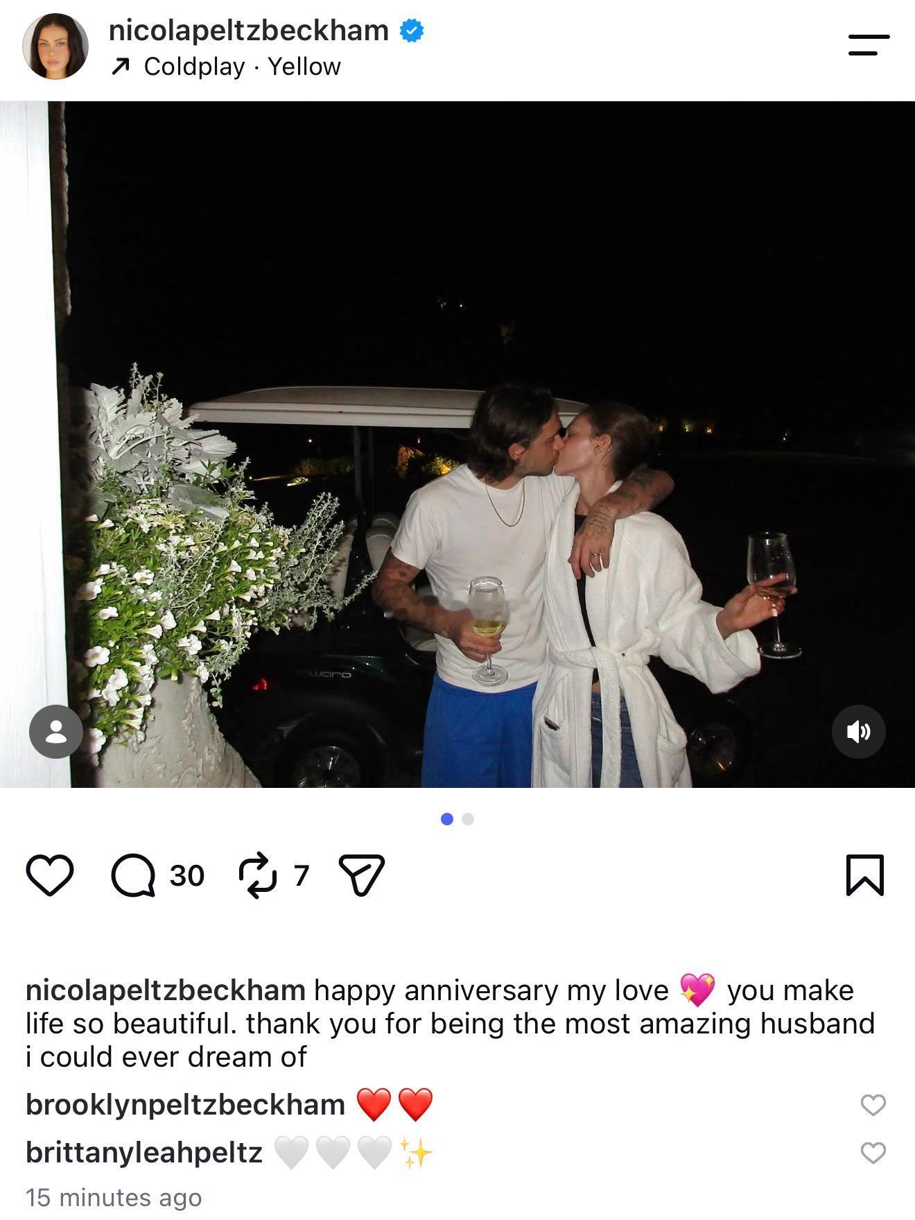 Nicola和大布庆祝他们重新补办婚礼的纪念日👇（补办婚礼的细节回顾👉网页链