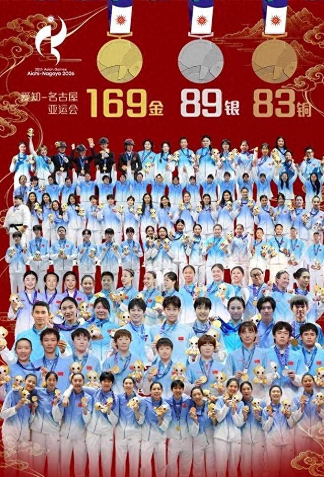 亚运会最终奖牌榜出炉！日本269枚韩国150枚，中国队成绩太夸张