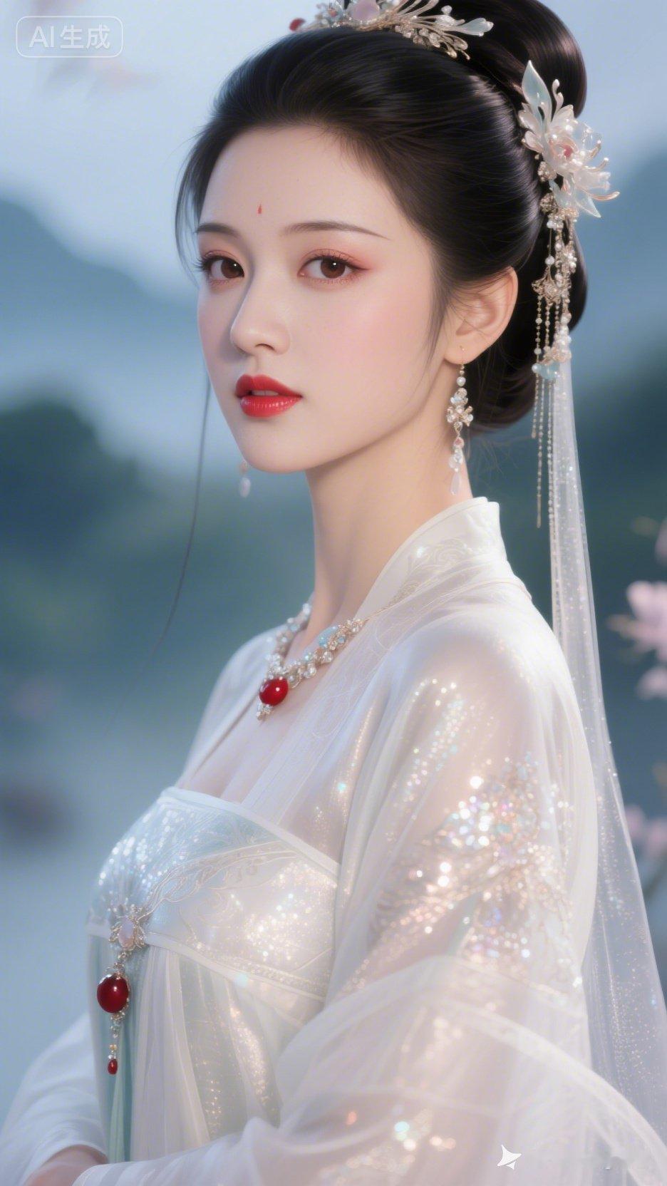 仙气飘飘的汉服美人，宛如画中走出的古典女神。