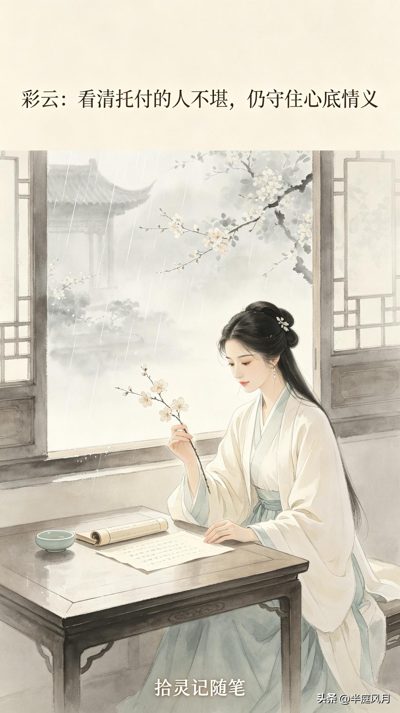 拾灵记·红楼读心｜彩云：看清托付的人不堪，仍守住心底情义

傍晚落了一阵疏雨，坐