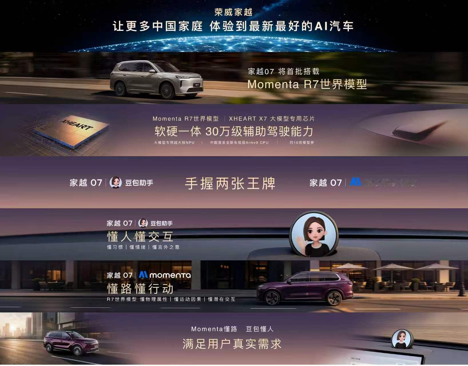家越07手握两张王牌Momenta R7懂路 懂行动豆包懂人 懂交互让更多中国家