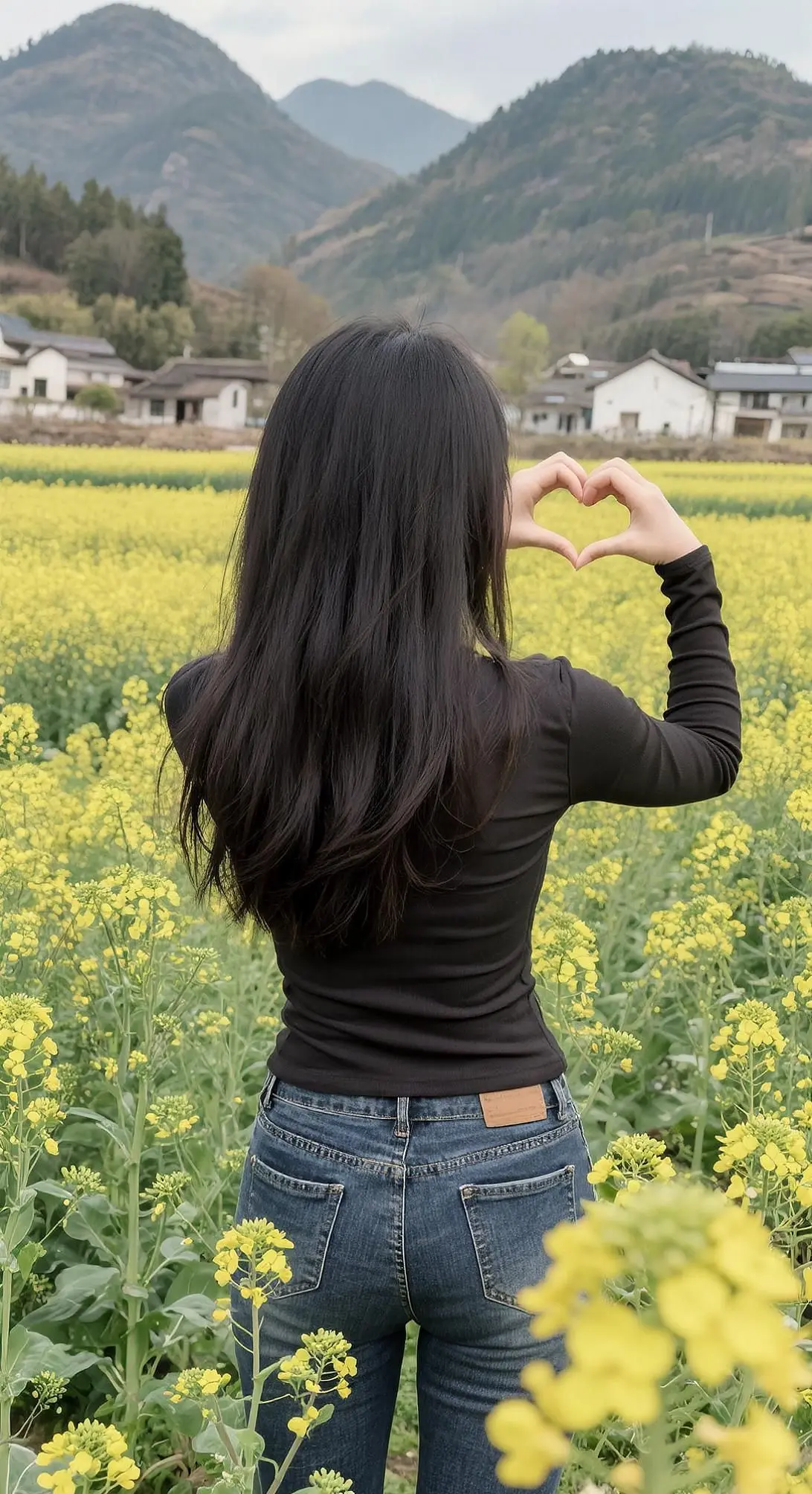 穿搭牛仔裤穿搭紧身牛仔裤AI田园风情照 随变ai随便玩