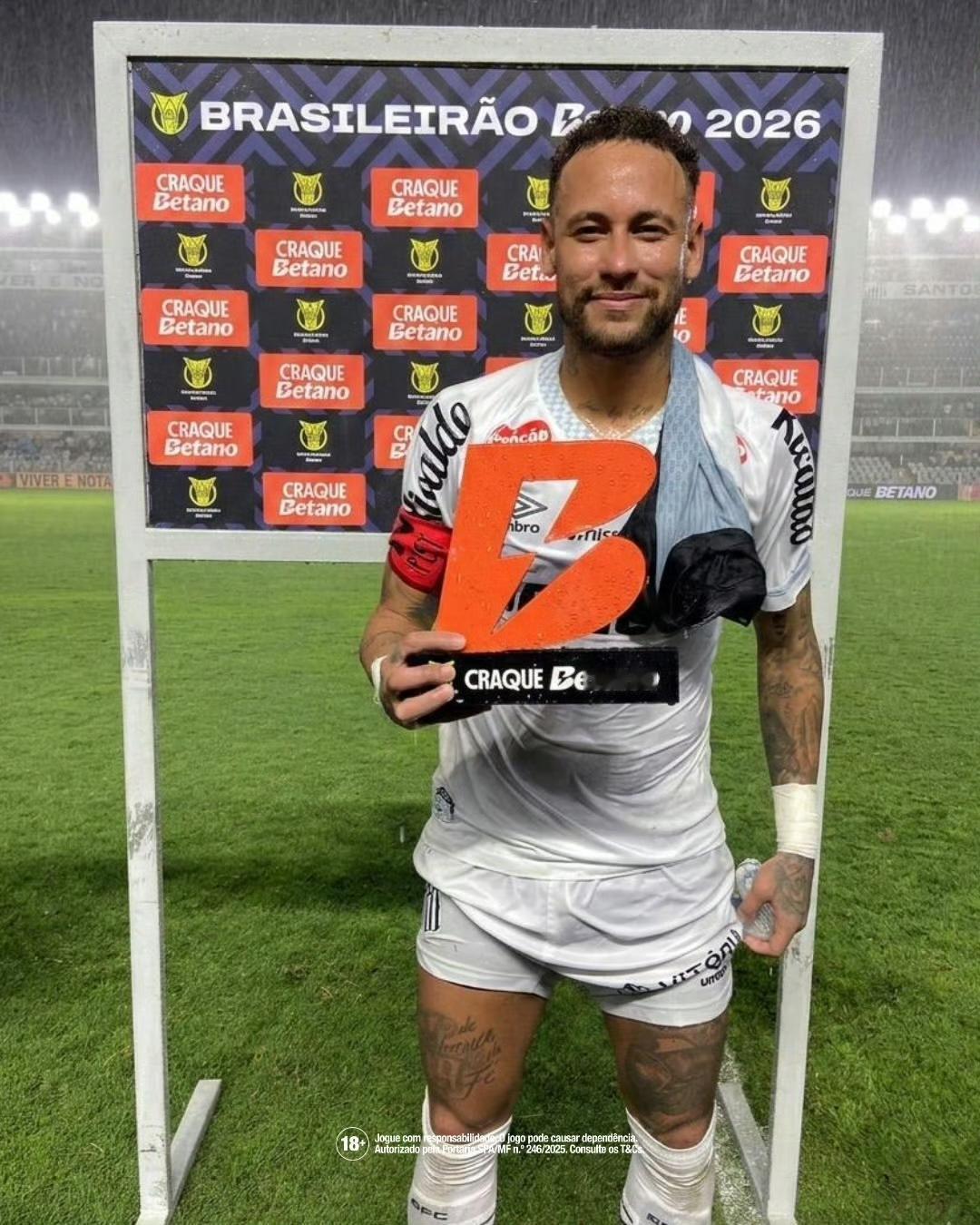 2026赛季巴甲第4轮，桑托斯2:1瓦斯科达伽马，内马尔梅开二度。他目前为桑托斯