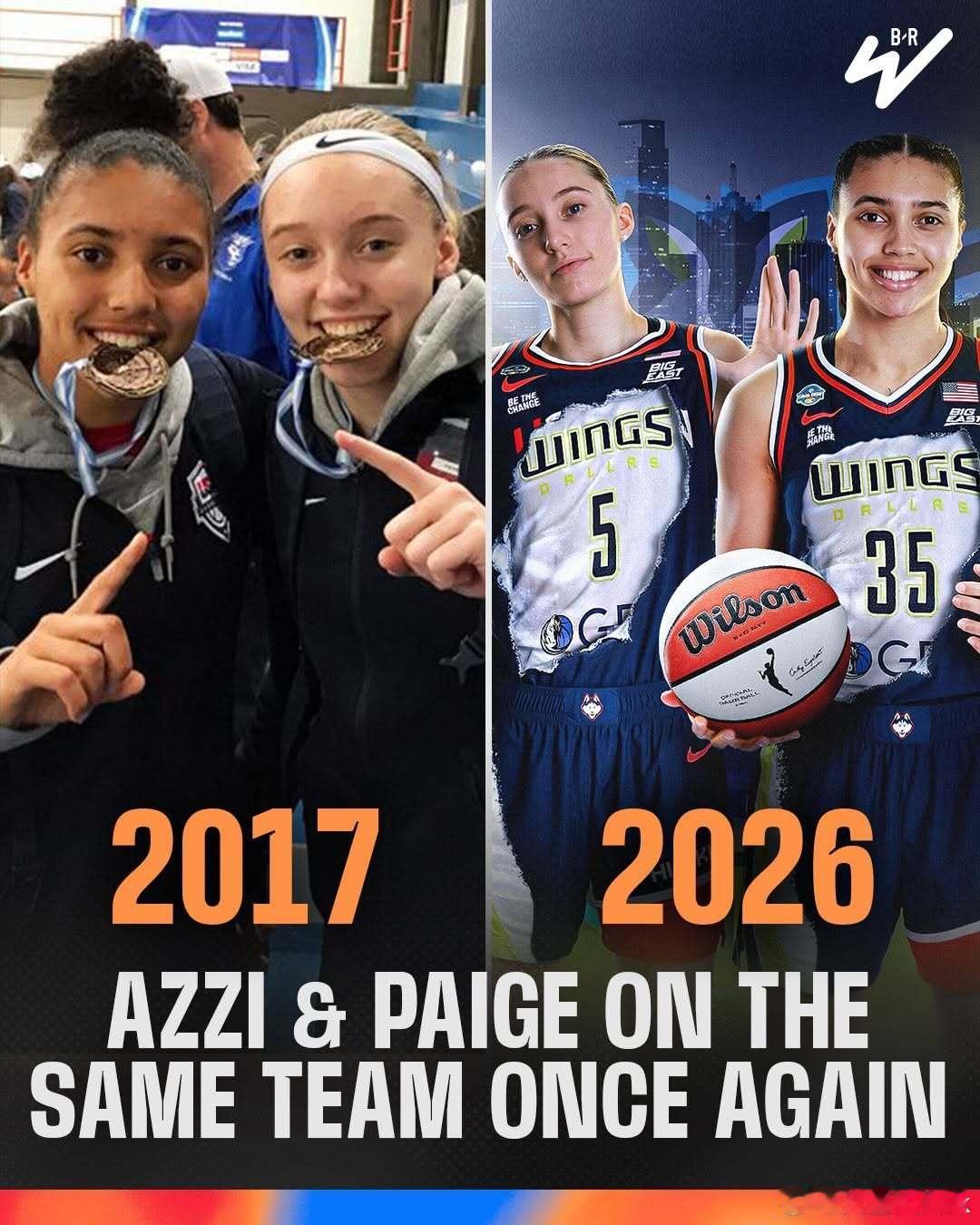 WNBAWNBA 康涅狄格大学队友情侣Paige Bueckers和Azzi F