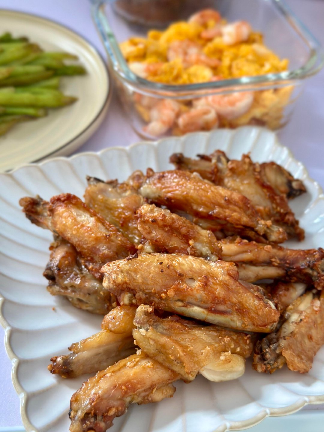 不会翻车的蒜香鸡翅🍗（空气炸锅版）||给家人朋友做过好几次蒜香鸡翅，算得上是我