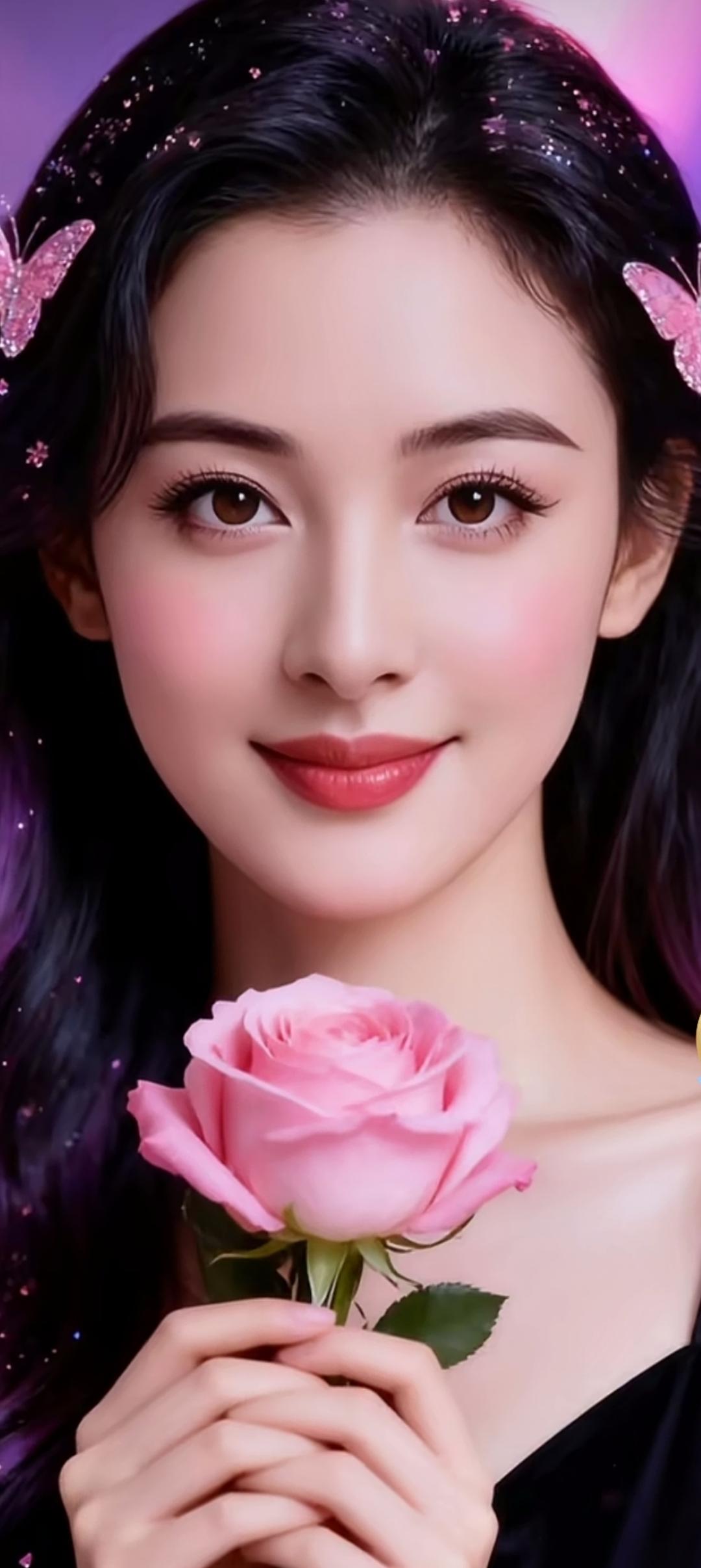 梦幻少女与玫瑰的浪漫邂逅🌹✨