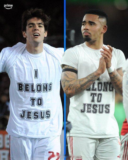 热苏斯伤愈复出后打入首粒进球，随后他重现了卡卡标志性的“我属于耶稣”球衣庆祝动作