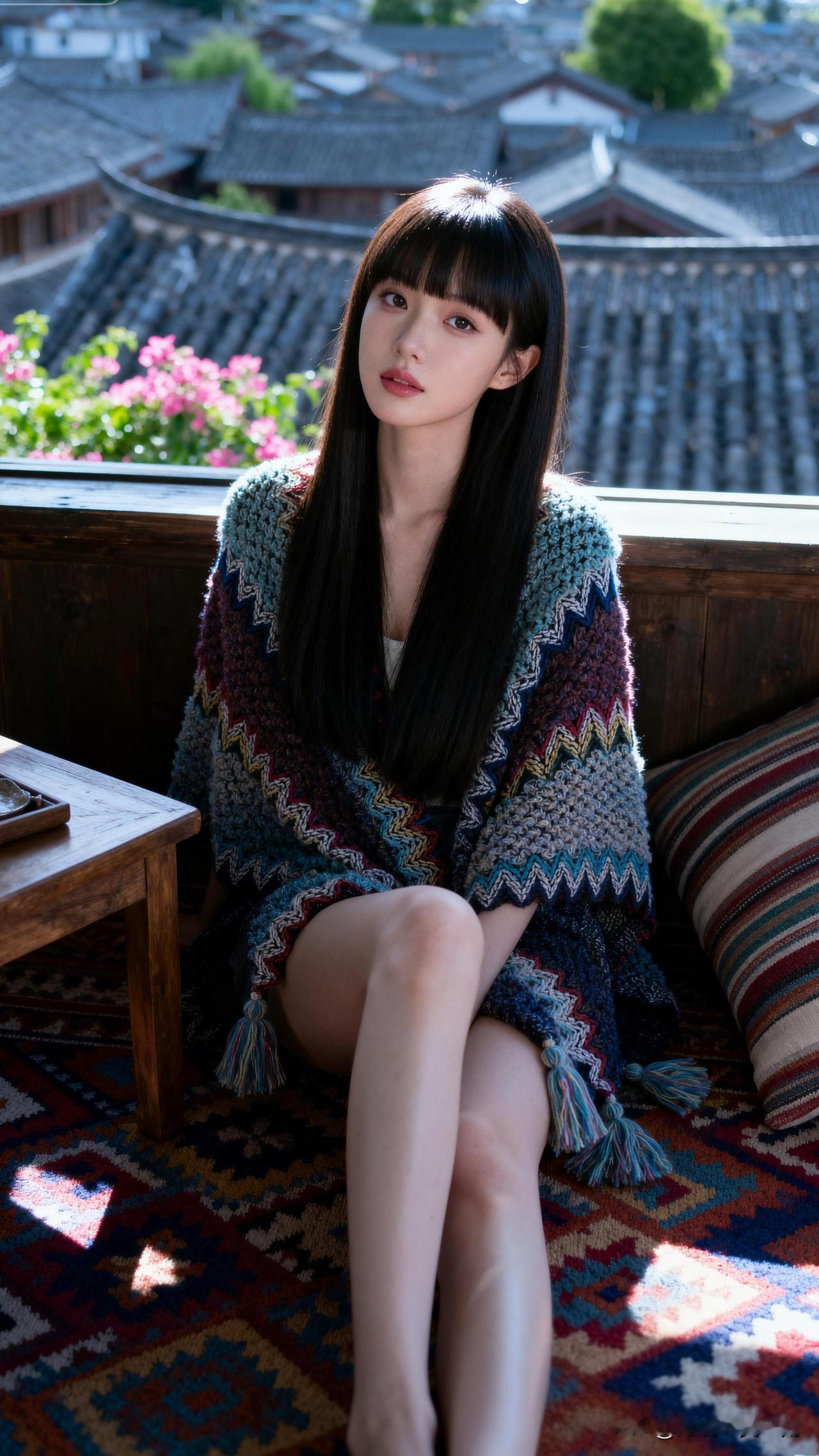 窗明几净，少女倚窗。分享美丽图片。 窗边少女，静享阳光洒落的温暖时光🌞💐