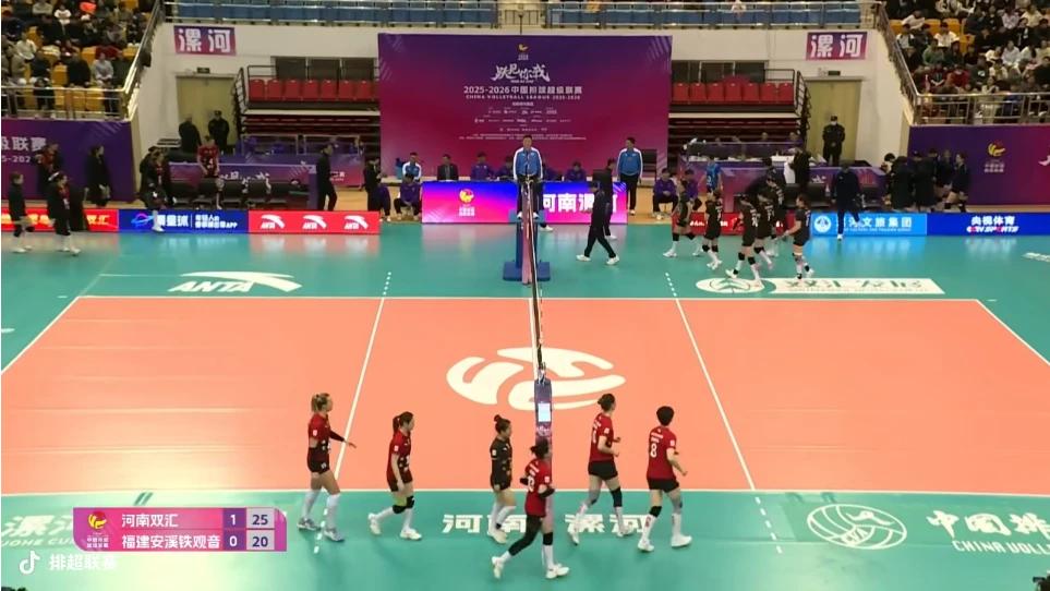 第二局河南女排以25：20的比分战胜福建女排，目前大比分2：0暂时领先对手。