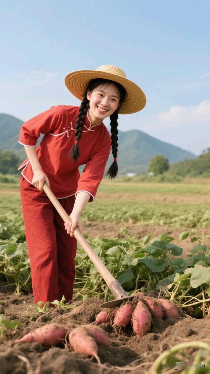 田园少女辛勤劳作，收获满满！🌾🌾🌾田园少女照 田园系女孩