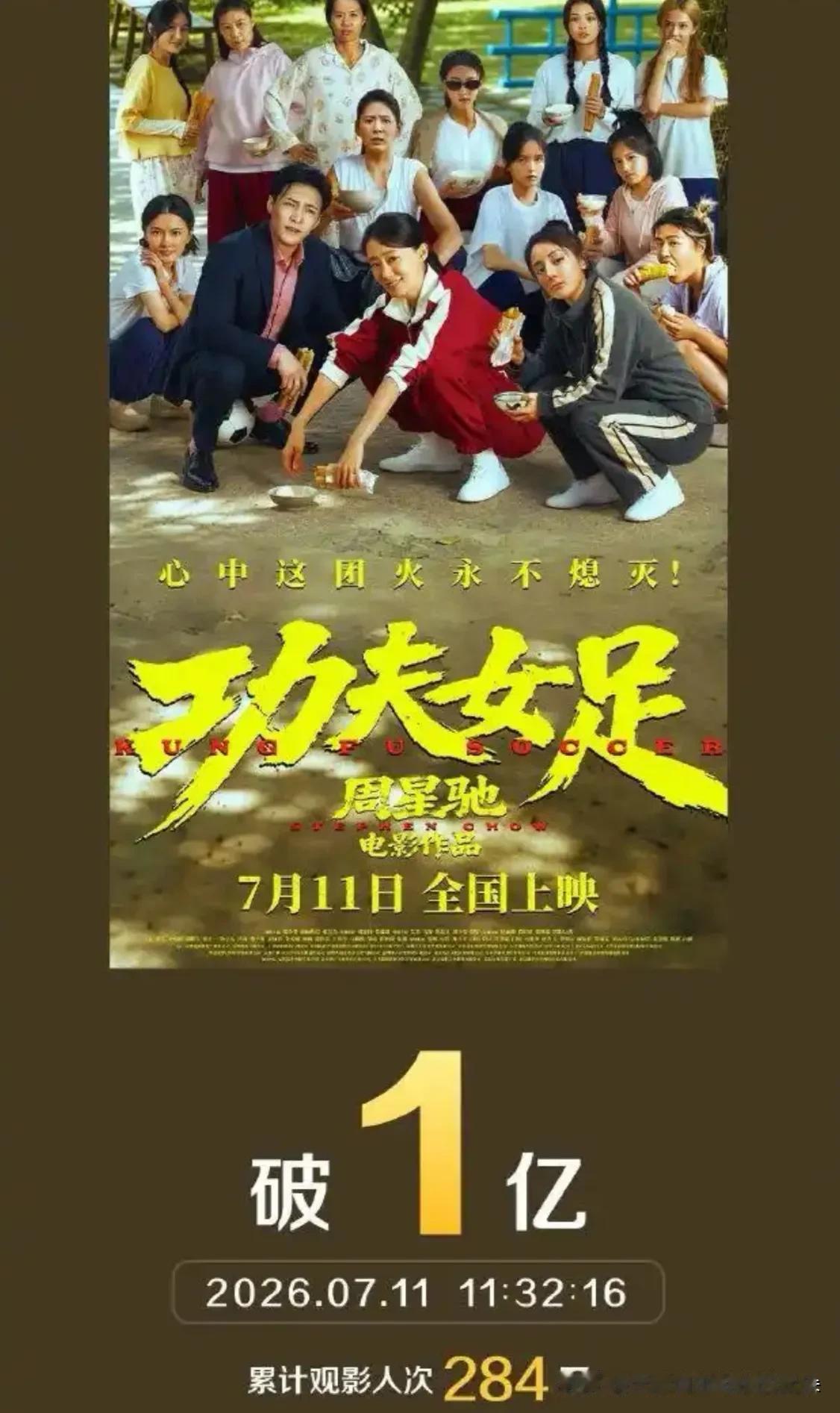 首日破亿！周星驰新片《功夫女足》火了，这次他要说的不只是功夫和足球

来了来了，