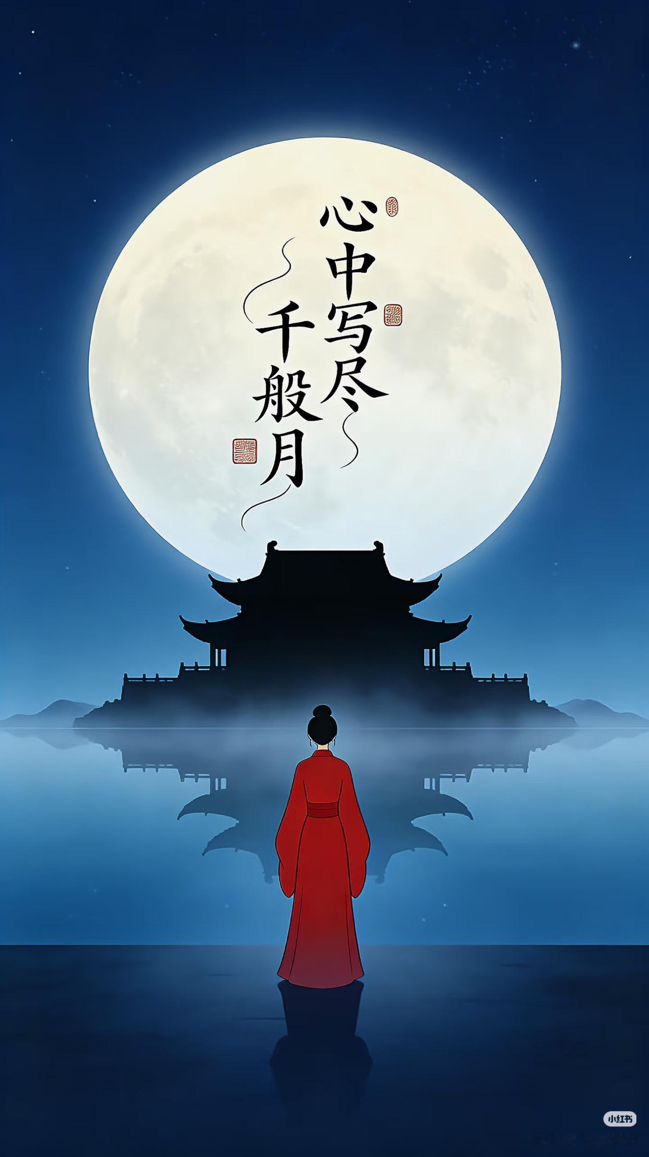 上联：心中写尽
千般月，
下联：？