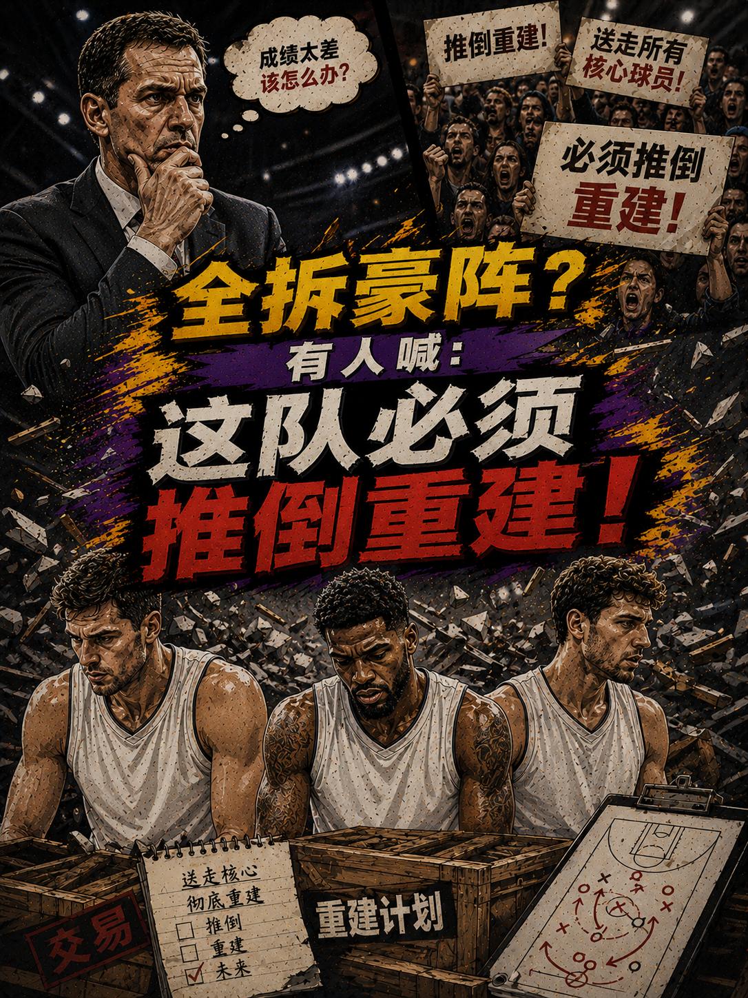 真的应该放弃所有的核心球员？真的应该重建？根源也很简单，他们在本赛季是极为失败的