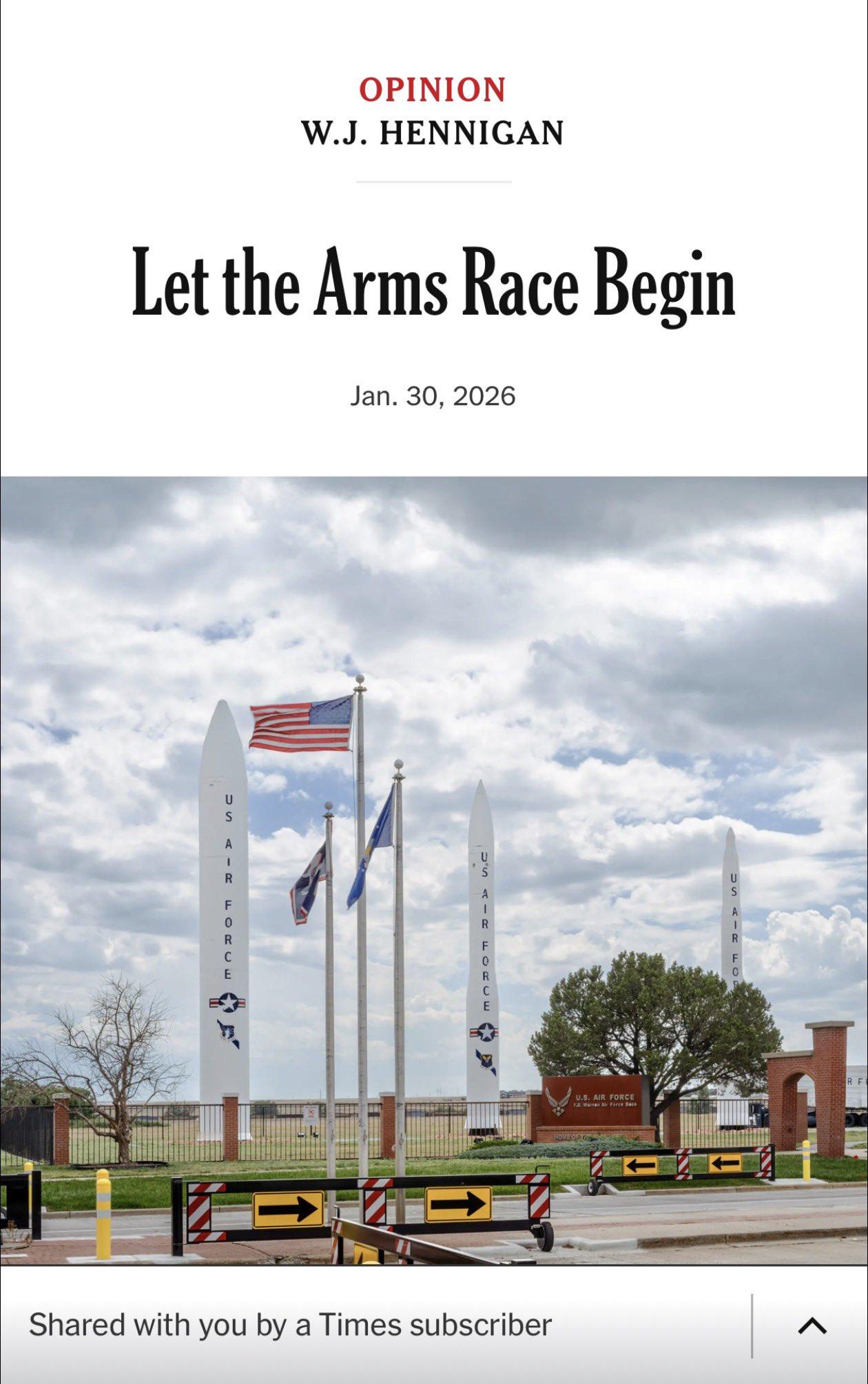 美俄之间最后一个战略武器控制条约New START于明日失效，今天是人类拥有核军