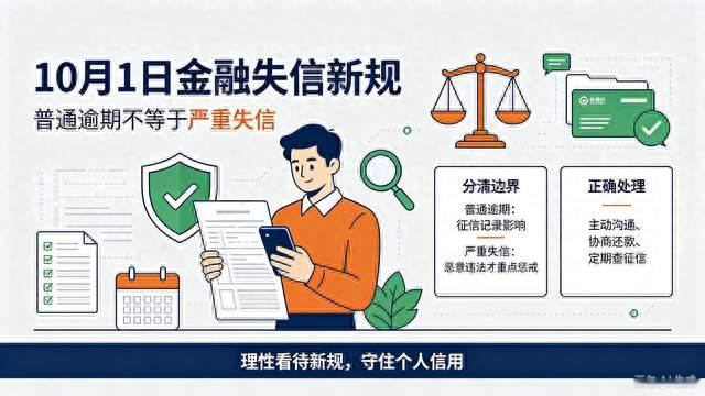 10月1日金融失信新规落地，普通逾期真不用瞎紧张