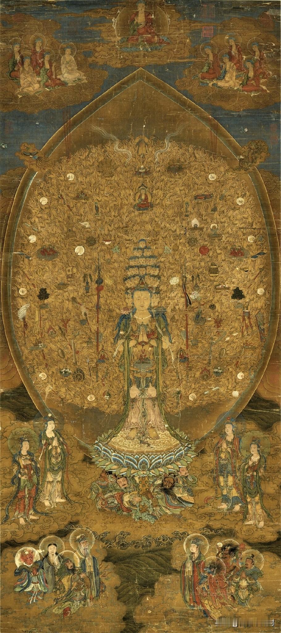南宋传世神作｜震撼人心的千手千眼观音古绢画
 
距今八百余年的南宋顶级佛画，真正