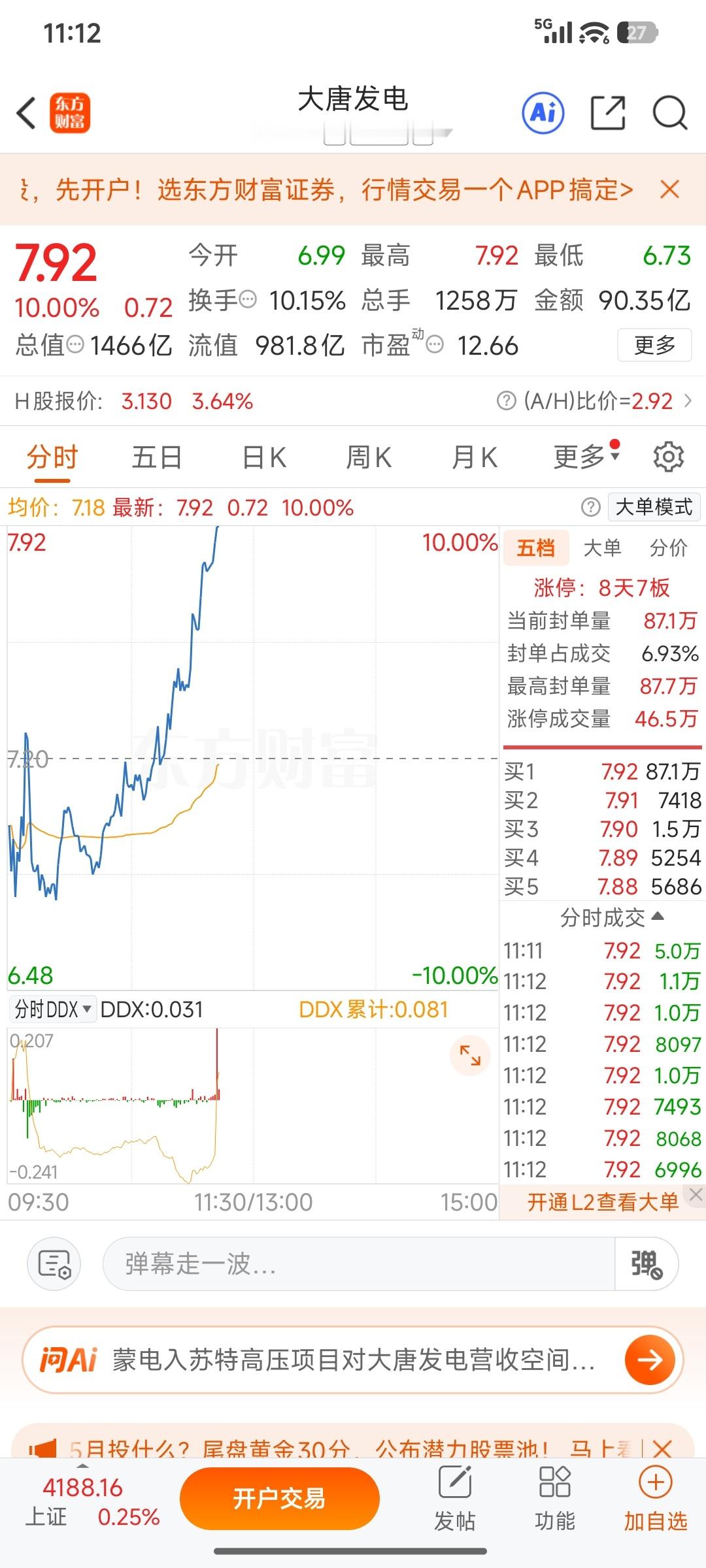 大唐发电，这盛世如你所愿！🙏🏻🙏🏻🙏🏻谢谢你今天带我补回昨天的损失！