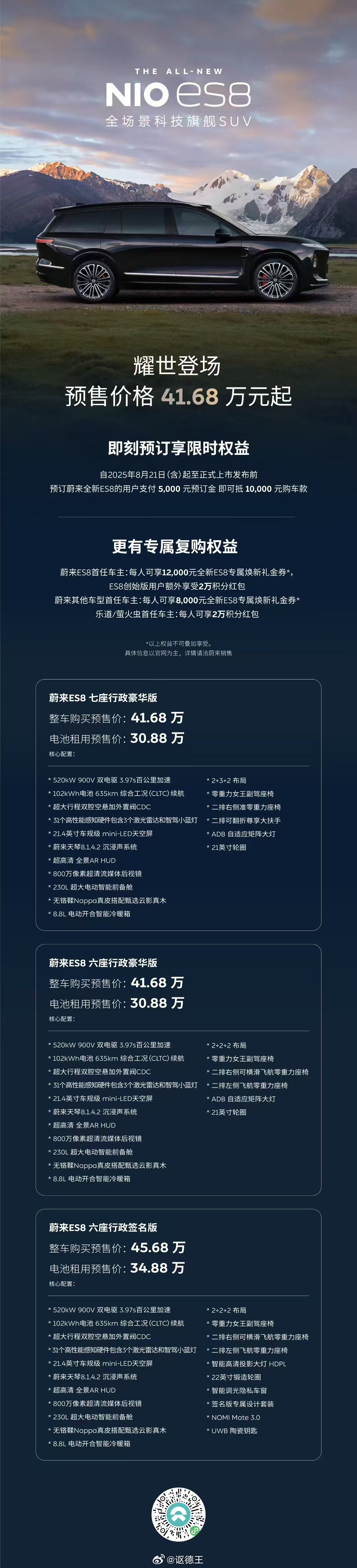 斌子为了销量真是拼了[笑cry]，新ES8这个价格让66778车主很是郁闷[允悲