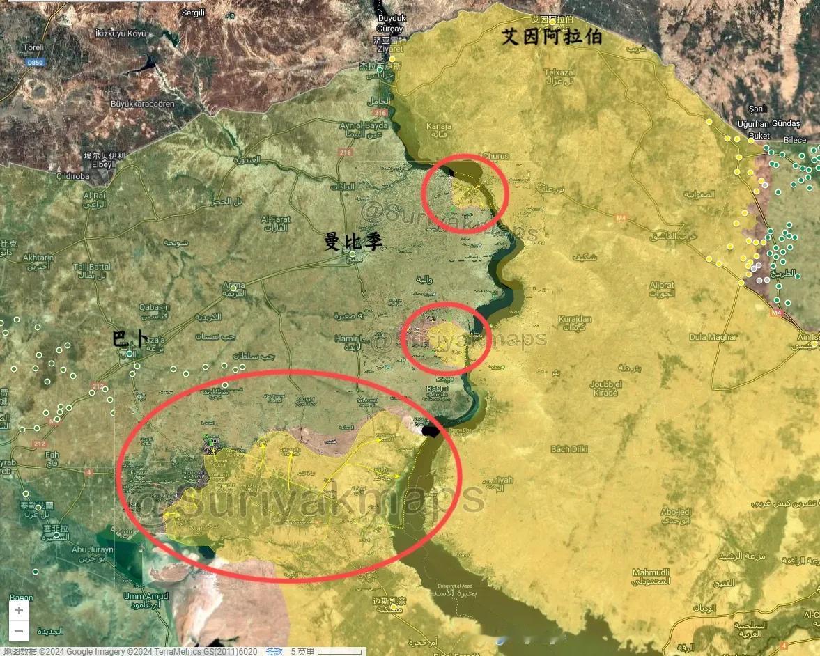 库尔德武装正在全线发起反击，收复亲土耳其的叙利亚自由军占领的土地