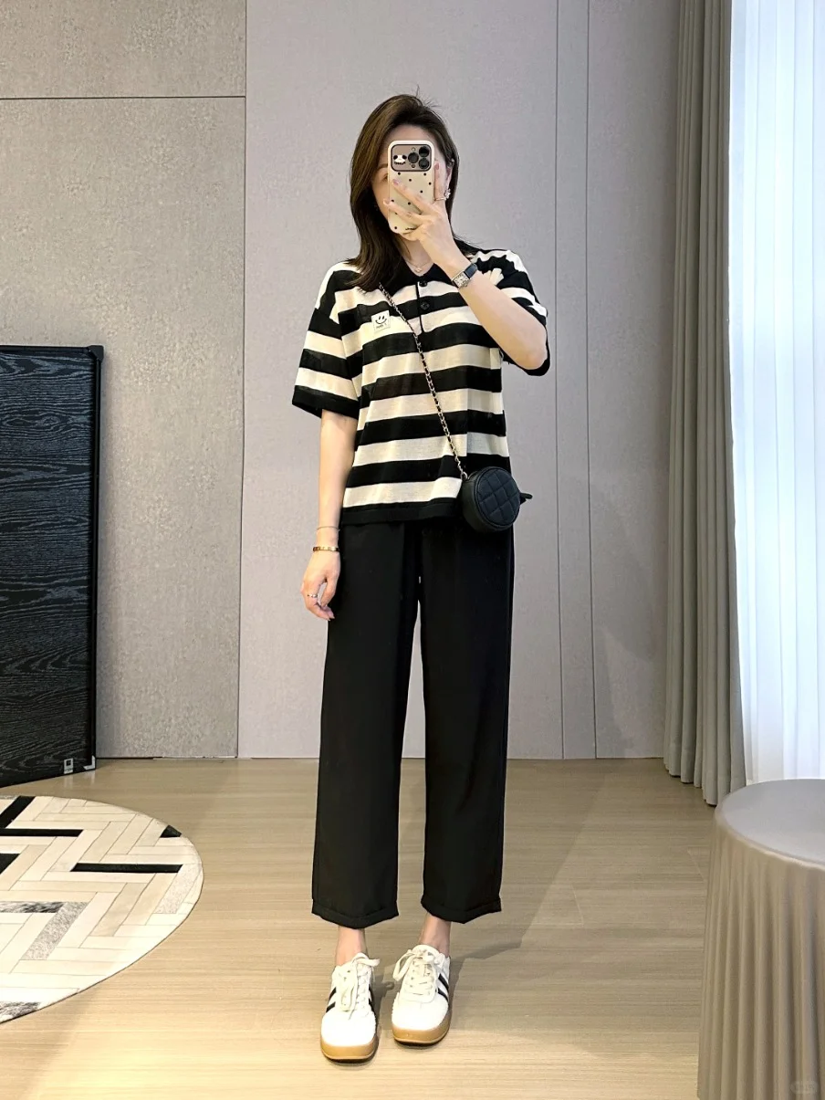 黑白条纹/大气经典穿搭，显高显瘦显腿长！