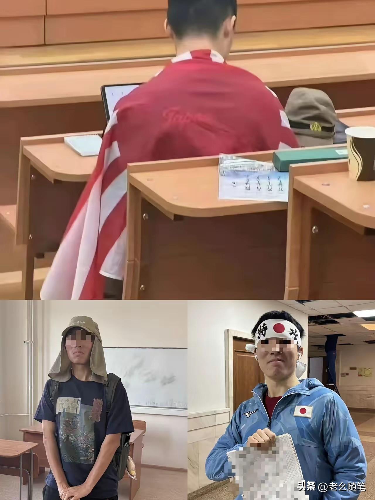 没法直接断定是同一个人，但图片实在太过相似，这家伙妥妥的是个资深精日！
那个在莫