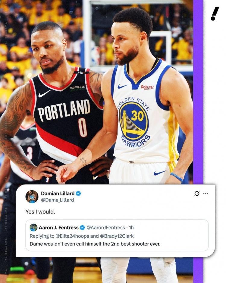 ➡利拉德也是被库里彻底征服，除了库里谁也不服nba吐槽大会库里库里利拉德下场回怼