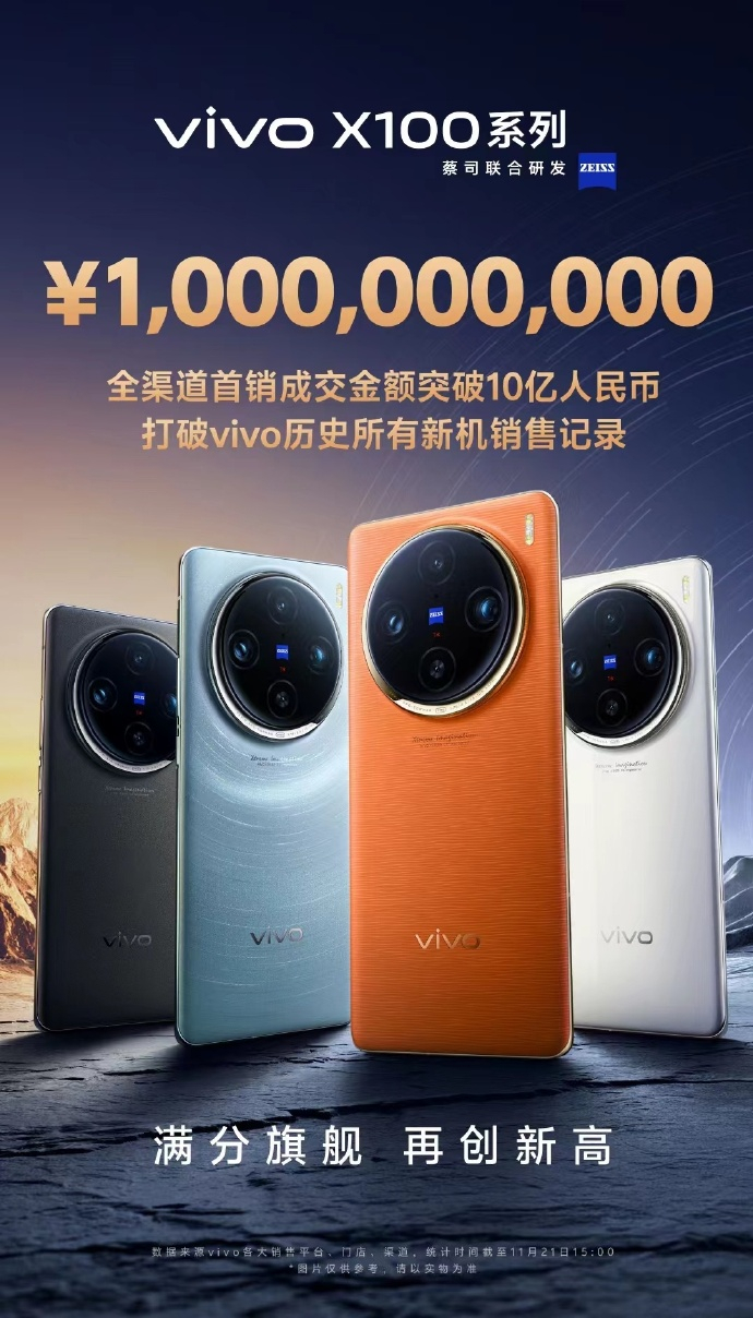 看到vivo X100系列的成交额，我只有一个想法。要是这些0，能加在我的银行卡