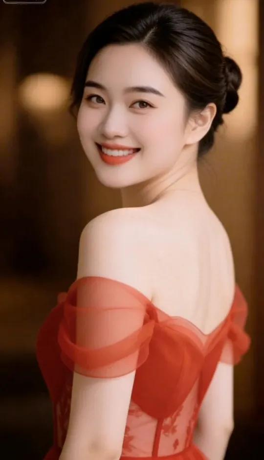 上联：凝眸醺颊红如醉， 
 下联：眼含秋水碧繁星。