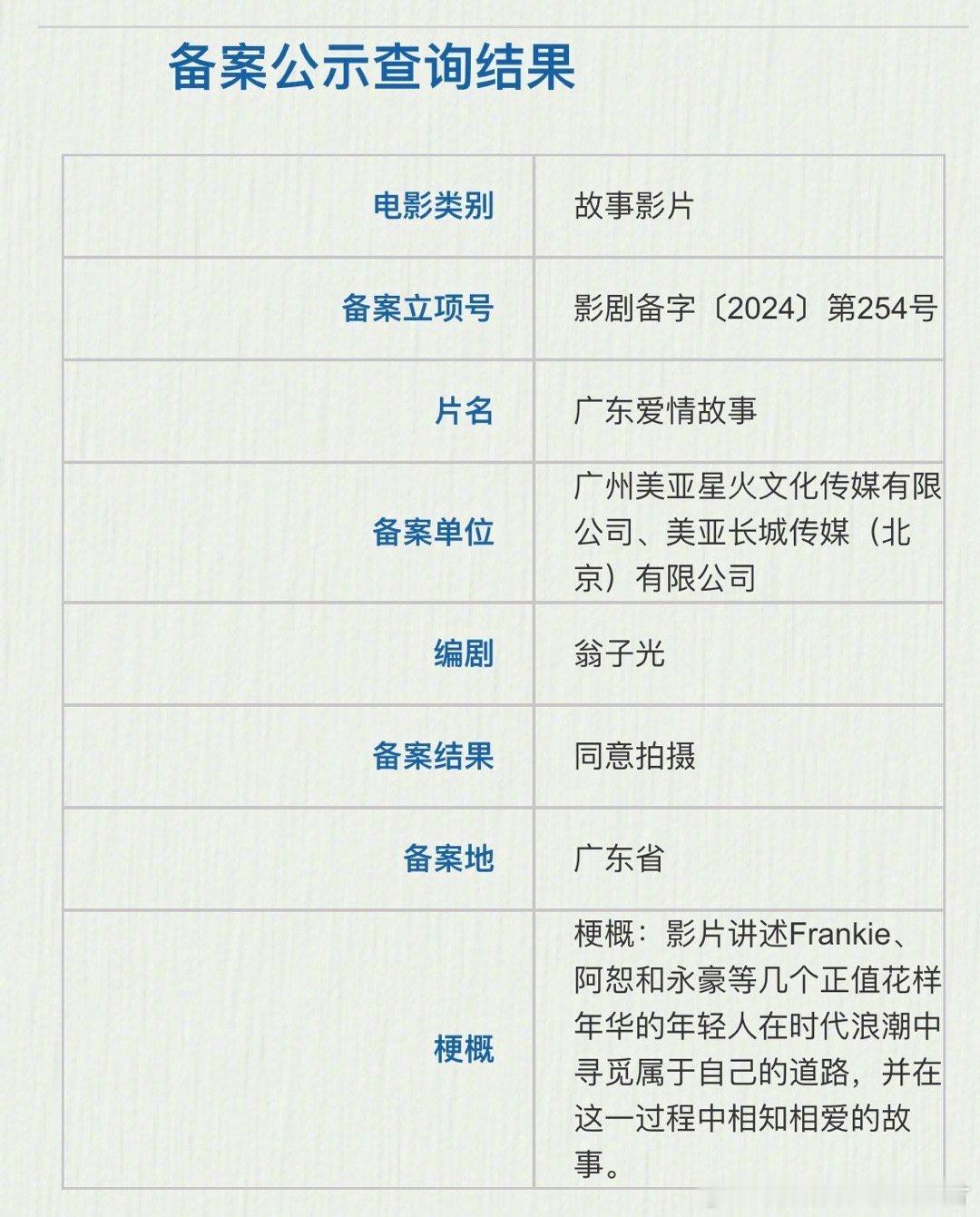 #风再起时导演新片立项#《踏血寻梅》《风再起时》导演翁子光新片《广东爱情故事》 