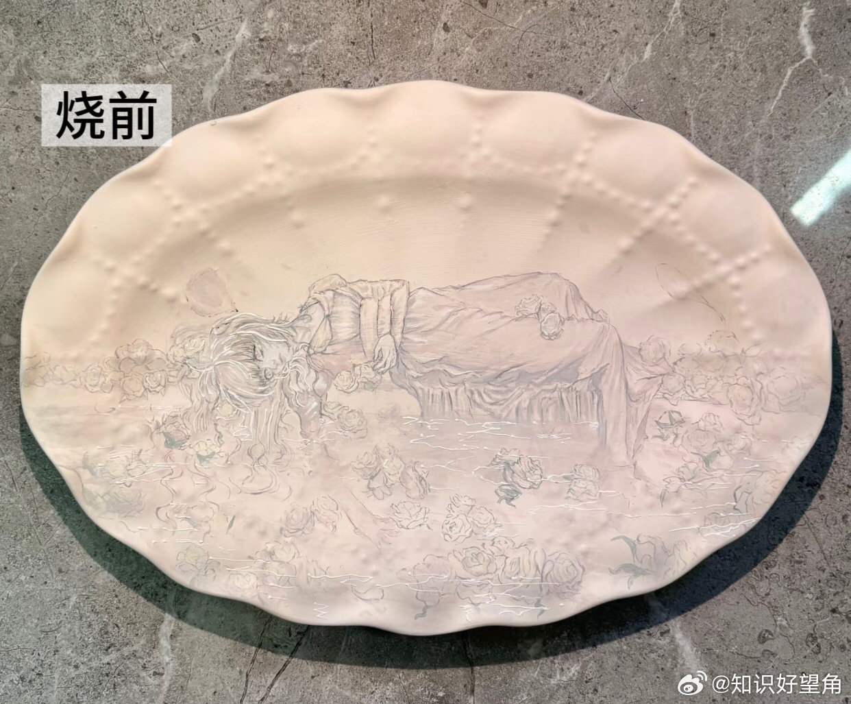 画陶瓷太细致的下场be like用尽全力画了一个超级满意的图案，但因为太细太浅，