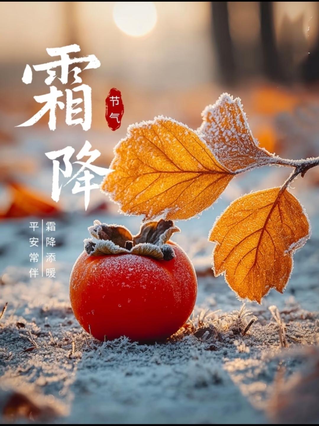 ❄️十月二十三日，霜降来临，作为第十八个节气，它带来了气温骤降和昼夜温差，也带来