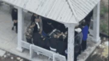 “警察也太拼了，”浙江杭州，一帮赌徒为了避开人群，来到了一片树林，偏僻的墓地赌博