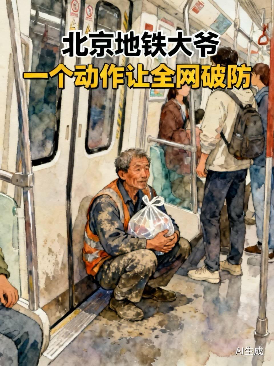北京地铁大爷一个动作让全网破防：当你嫌弃父母“丢人”时，有人正把尊严跪着捧给你