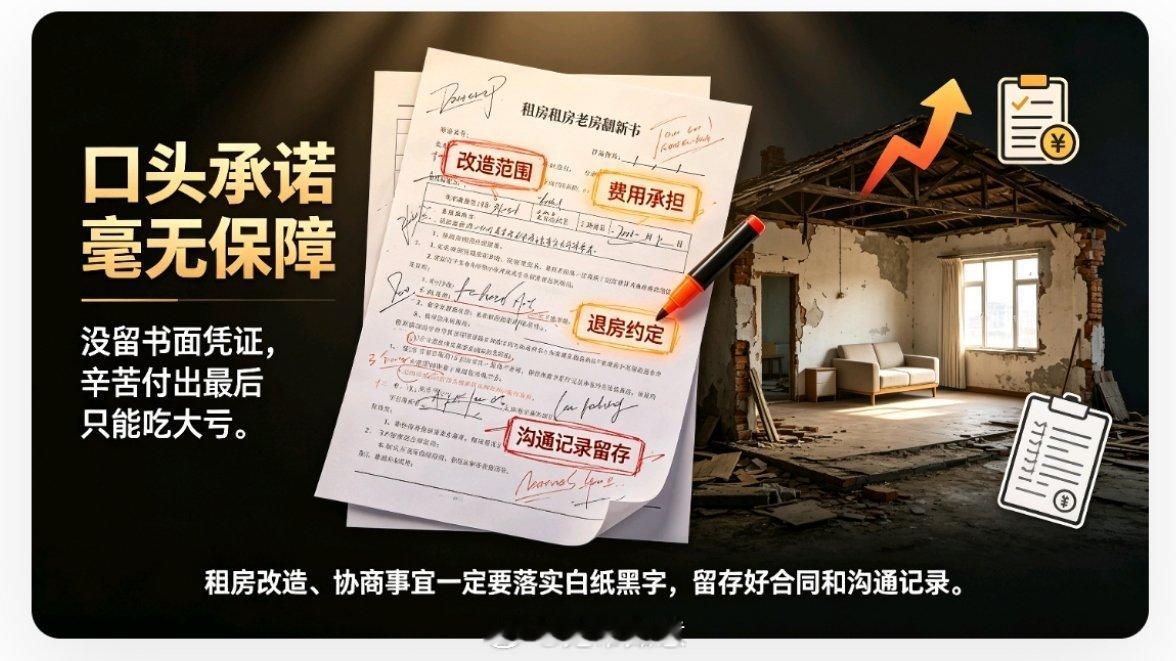 花30万改造民居退租被索赔租户发声【口头承诺毫无保障，没留书面凭证，辛苦付出最后