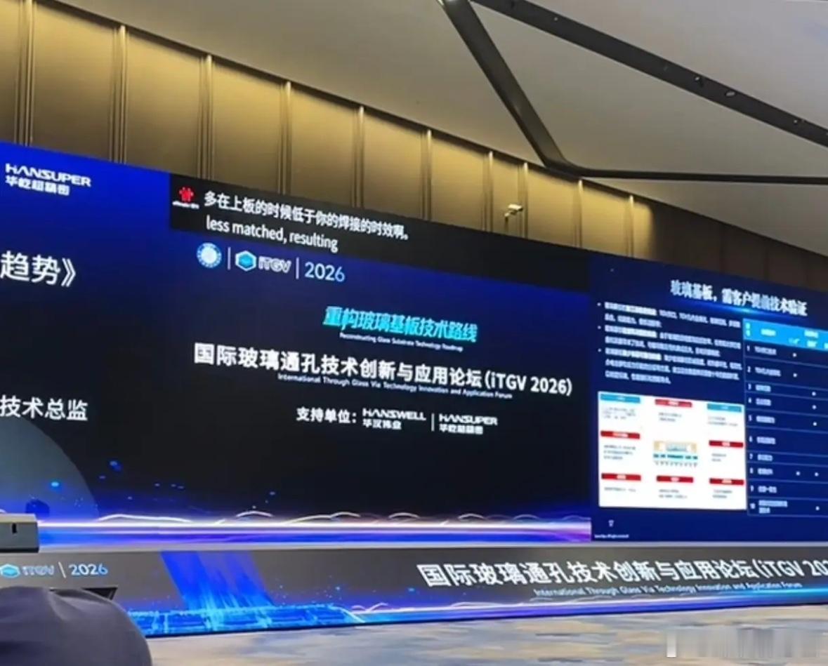 玻璃基板借会议出货，今天在无锡的国际玻璃通孔技术创新与应用论坛（iTGV 202