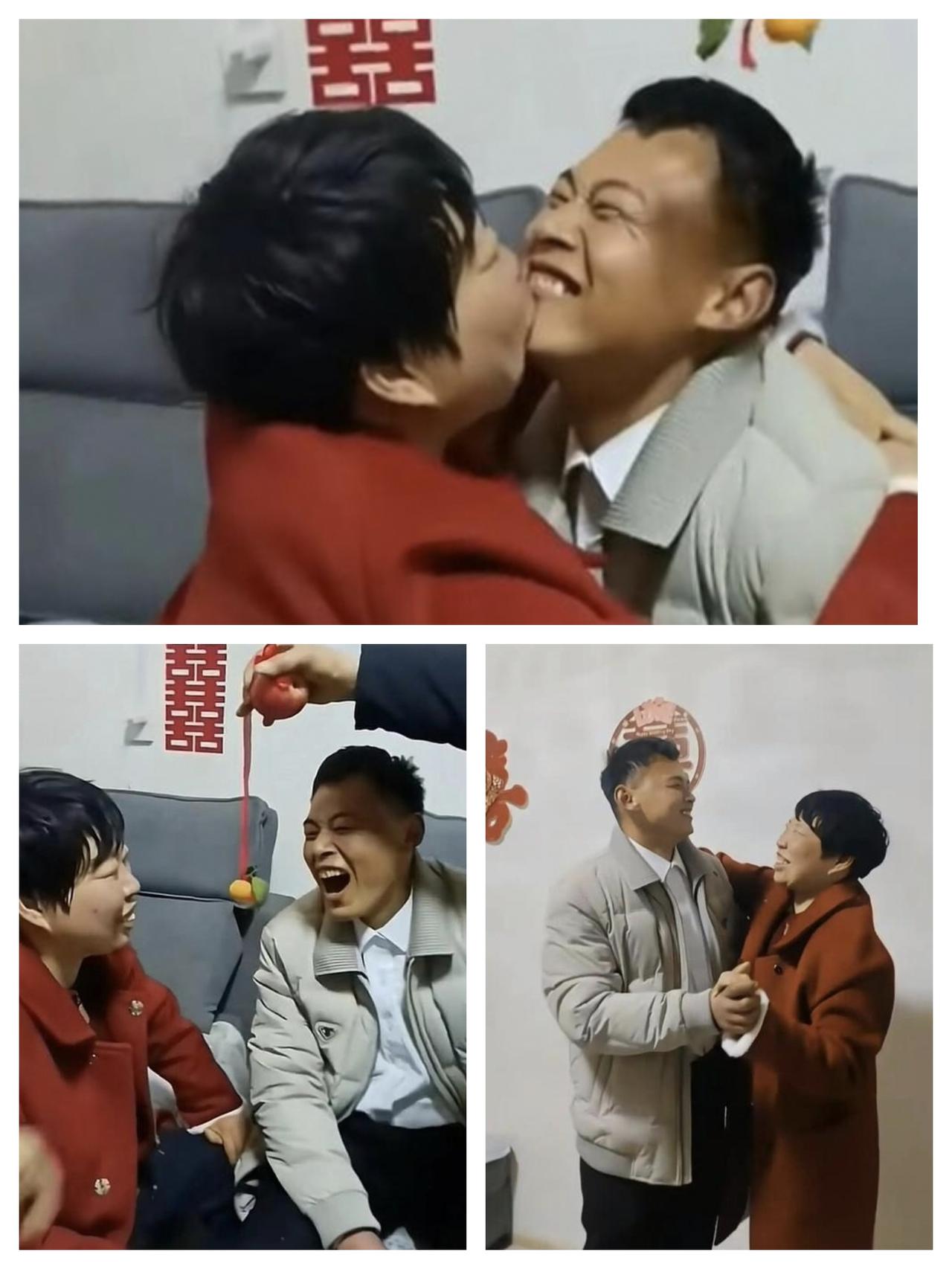 43岁大姐二婚遇真爱，婚礼上抱着34岁新郎狂吻不停！

河南一大姐离异多年后，在