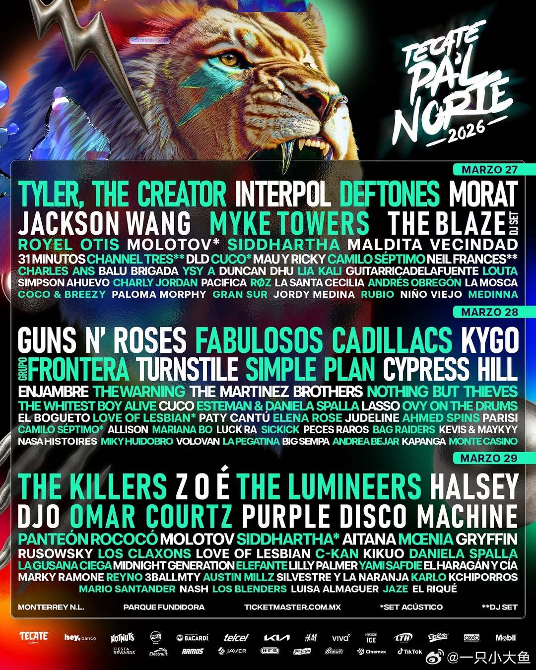 📣五号大事件（当地时间）王嘉尔将于2026.03.27登上墨西哥最大的音乐节T