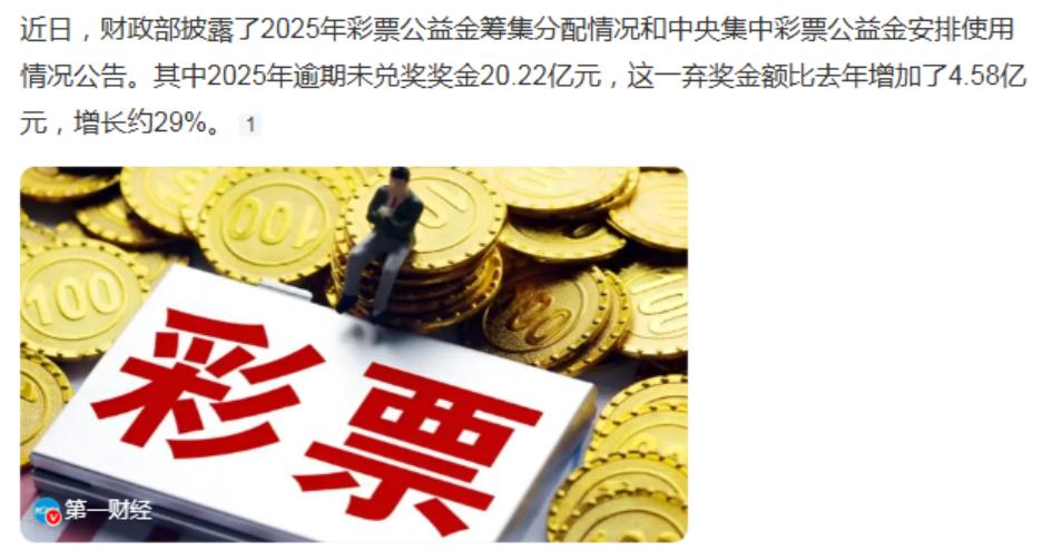 20亿弃奖！财政部公布去年全国总弃奖高达20.22亿元，这个金额大大超出不少人预